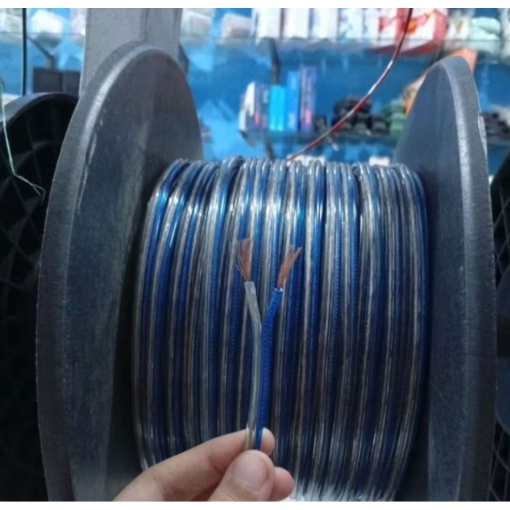 Kabel Listrik Transparan Serabut ukuran 2×50 jual per meter kabel monster