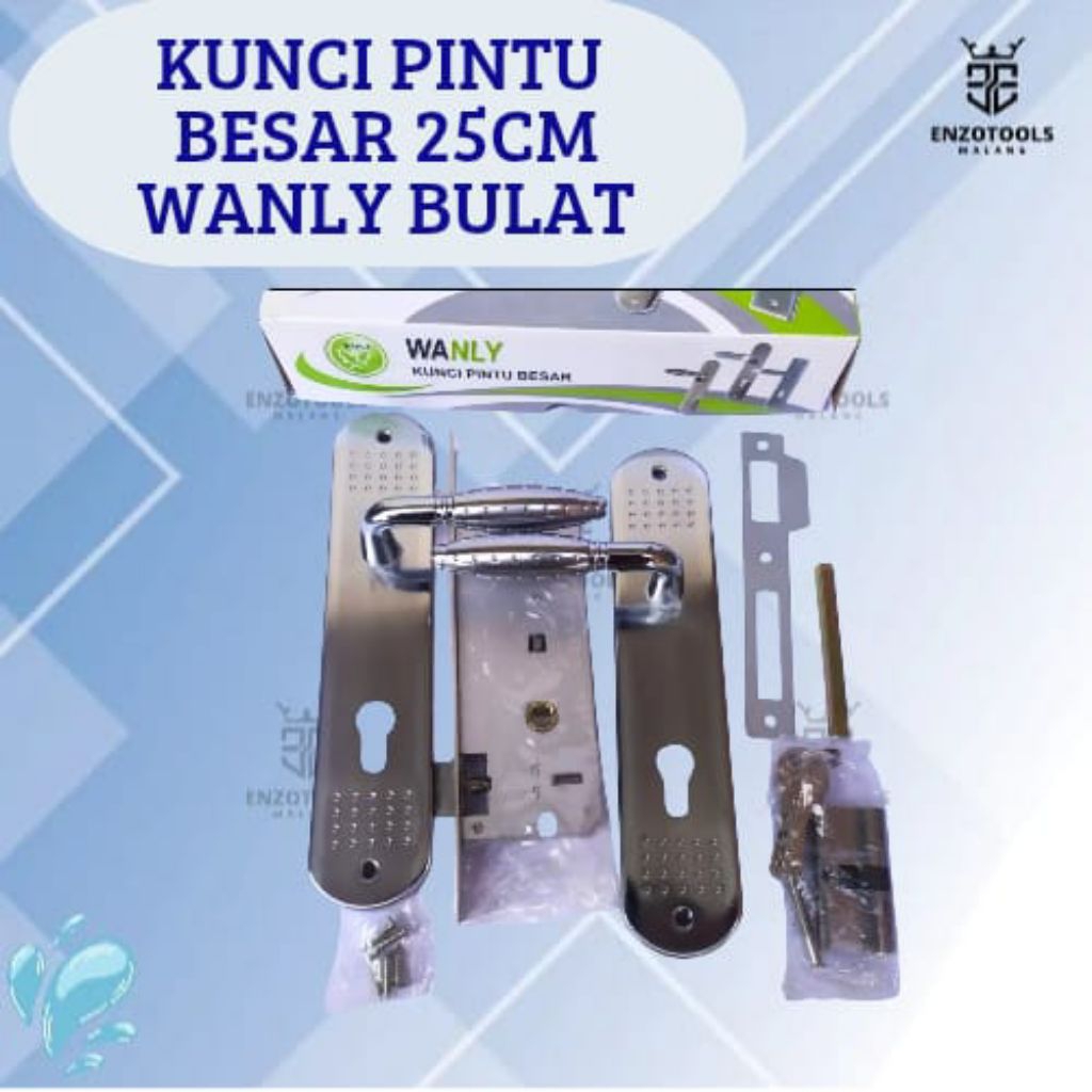 Kunci Pintu/Slot Pintu Besar WANLY/MAROON/AMANI Bulat Jagung