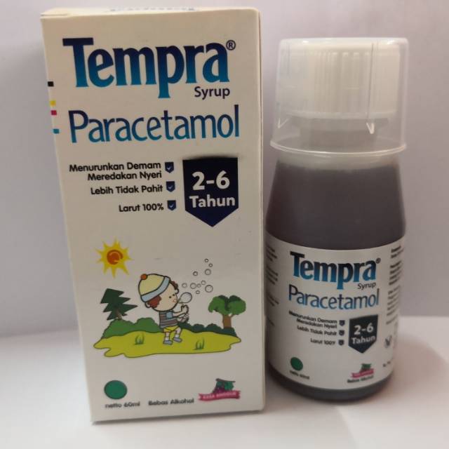 Tempra Sirup Rasa Anggur 100ml - Paracetamol 160mg/5ml, Meredakan Nyeri Ringan, Menurunkan Demam, Un