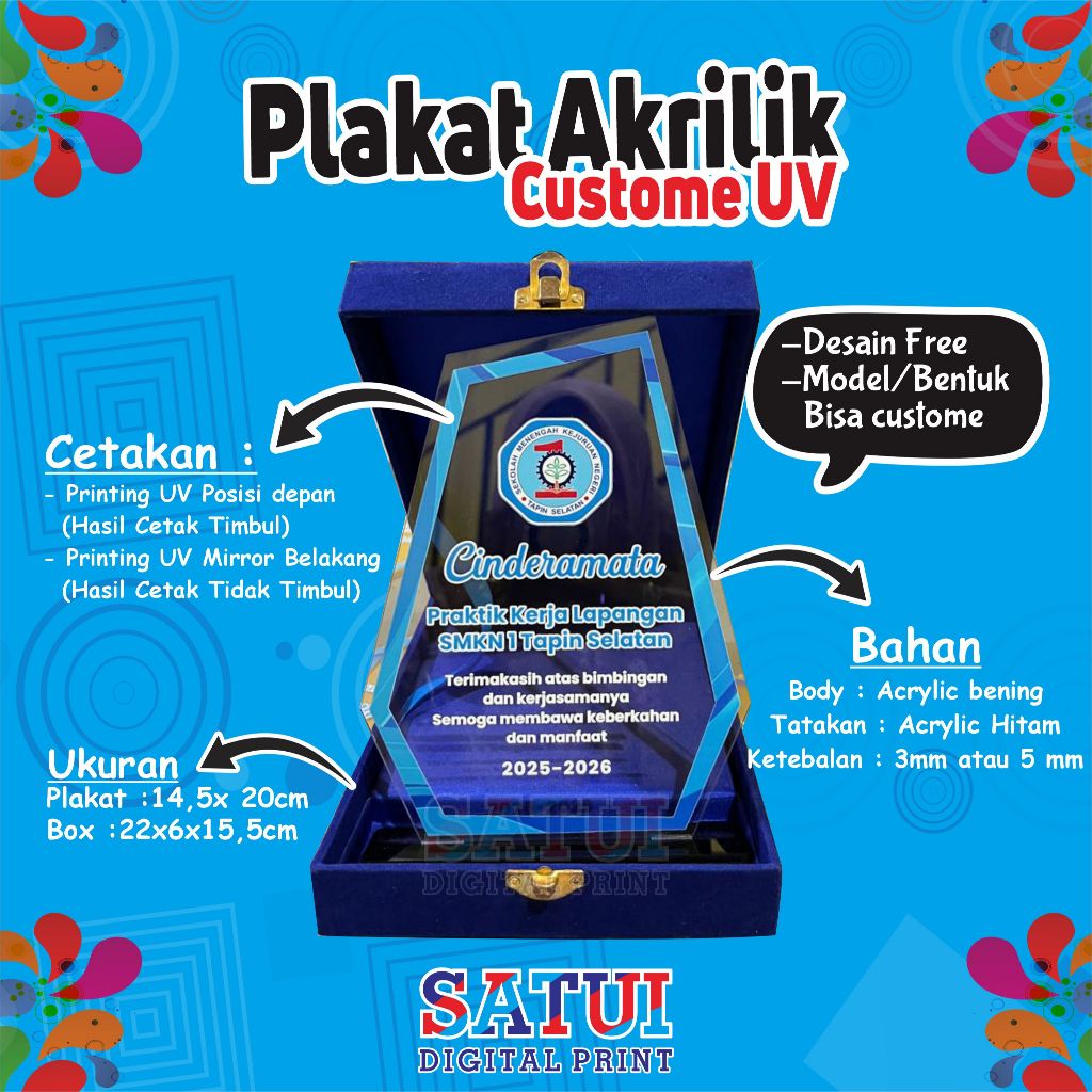 plakat akrilik custome + box