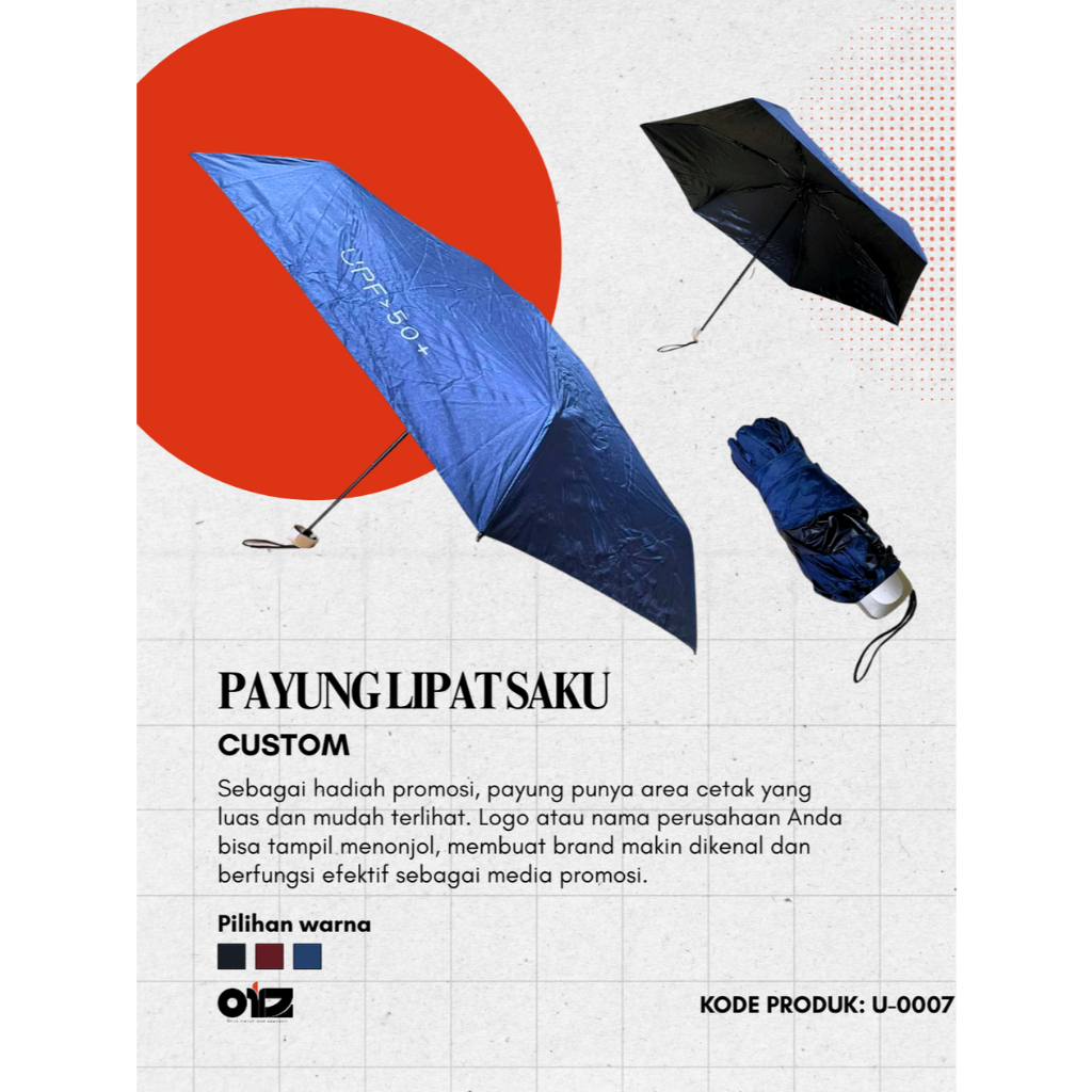 Payung Lipat Saku / Payung Lipat Mini Custom Anti UV