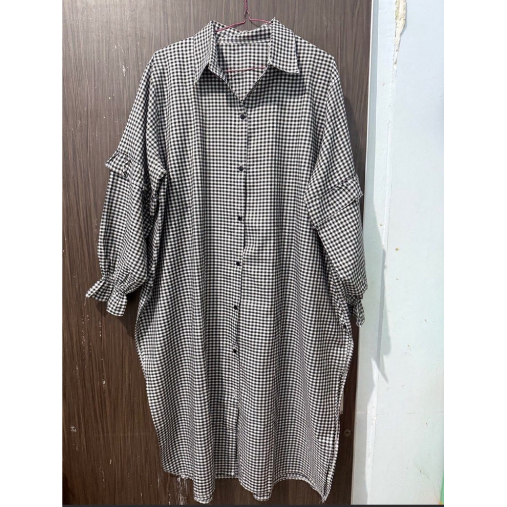 tunik kotak kotak jumbo new