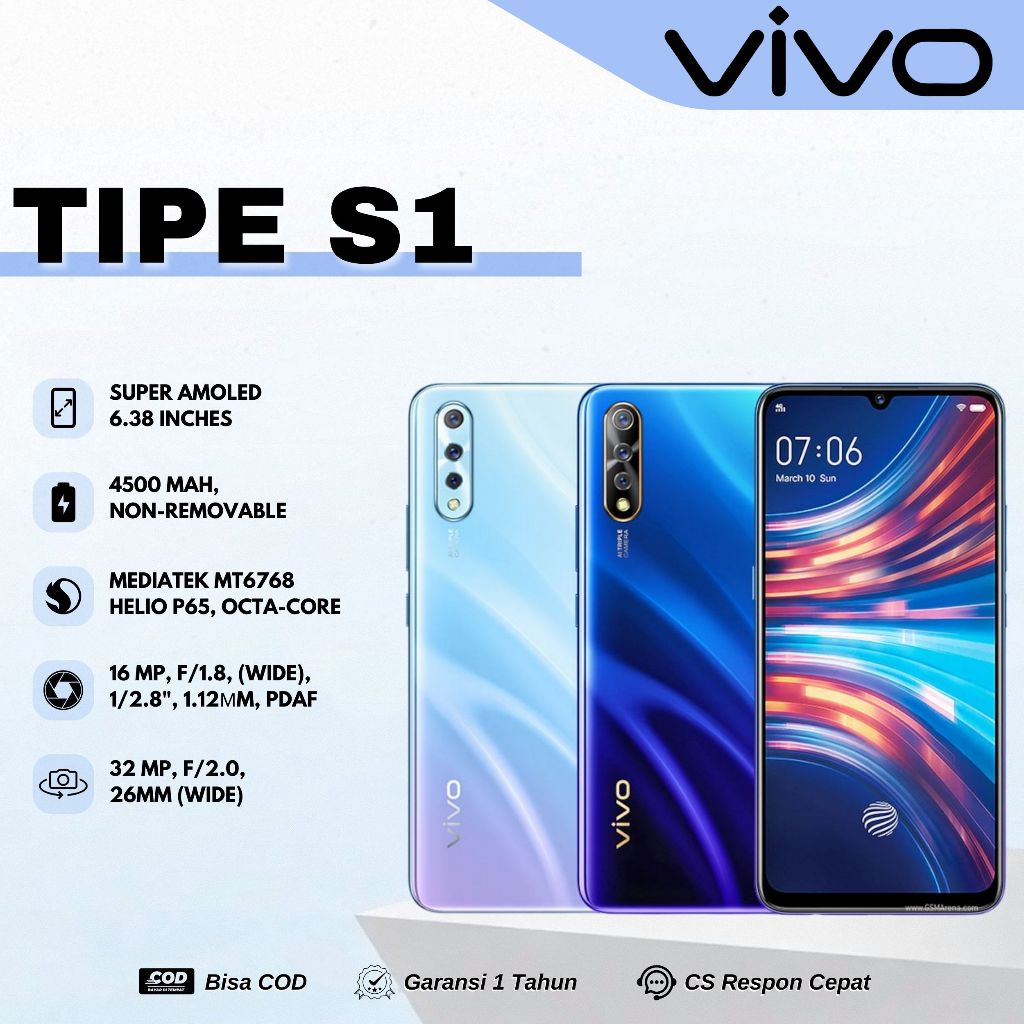 HP VIVO S1 RAM 8/256GB Garansi Toko 1 Tahun