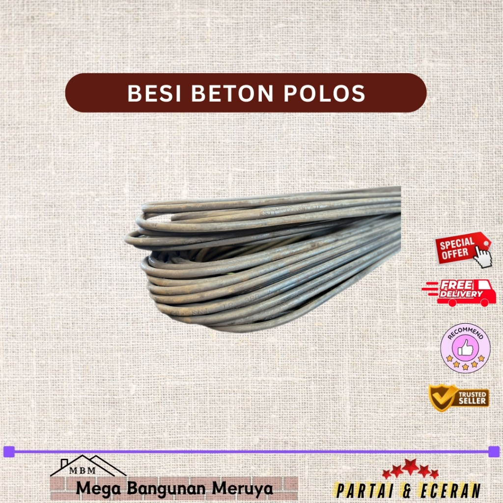 Besi Beton Polos 8mm SNI Toleransi 0,5 mm |150 BATANG