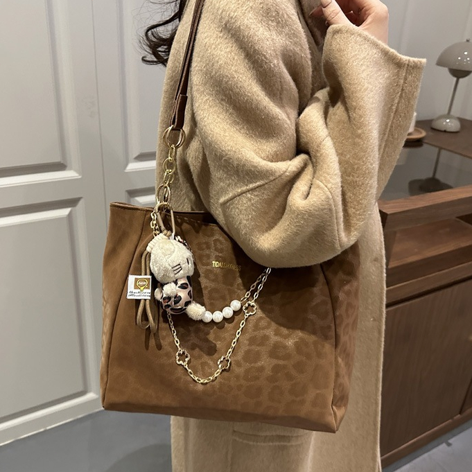 Tas Selempang Kekinian Tas Wanita Besar Motif Leopard Bag Vintage Tas Bahu Tote Bag Shoulder Bag