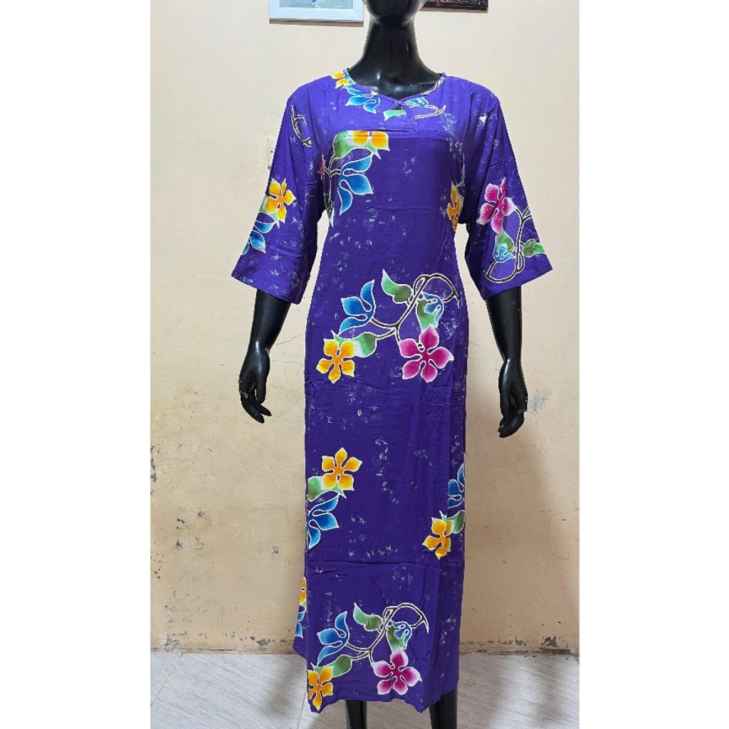 batik sunan dress klok dewasa tangan 3/4