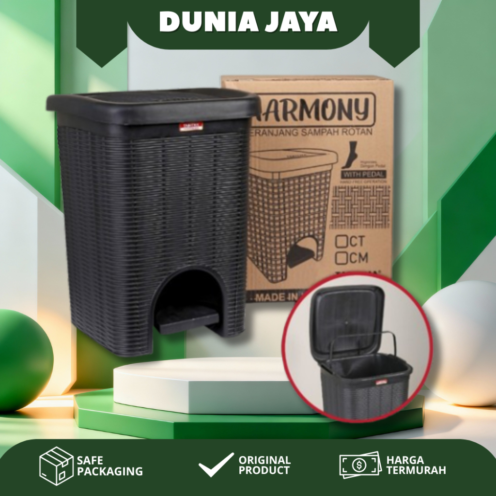 KERANJANG SAMPAH ROTAN HARMONY / TONG SAMPAH PLASTIK / TEMPAT SAMPAH PLASTIK / EMBER TONG SAMPAH