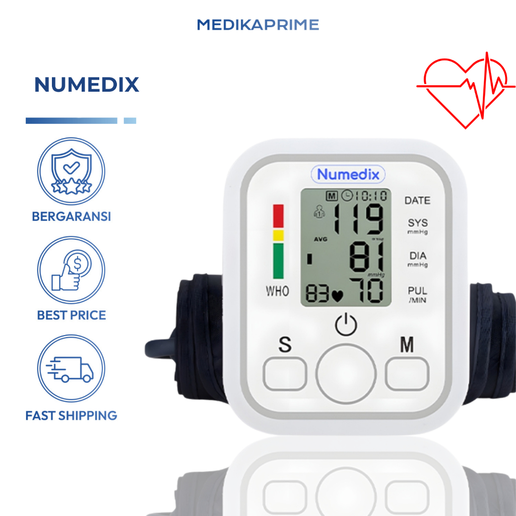 MONITOR TEKANAN DARAH DIGITAL OTOMATIS – Tensi Numedix / Alat Pengukur Tensi / Alat Pantau Tekanan D