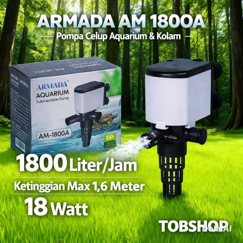 ARMADA AM 1800 A POWER HEAD Mesin Pompa Celup Filter Aquarium Aquascape Air Terjun Kolam Ikan Gelemb