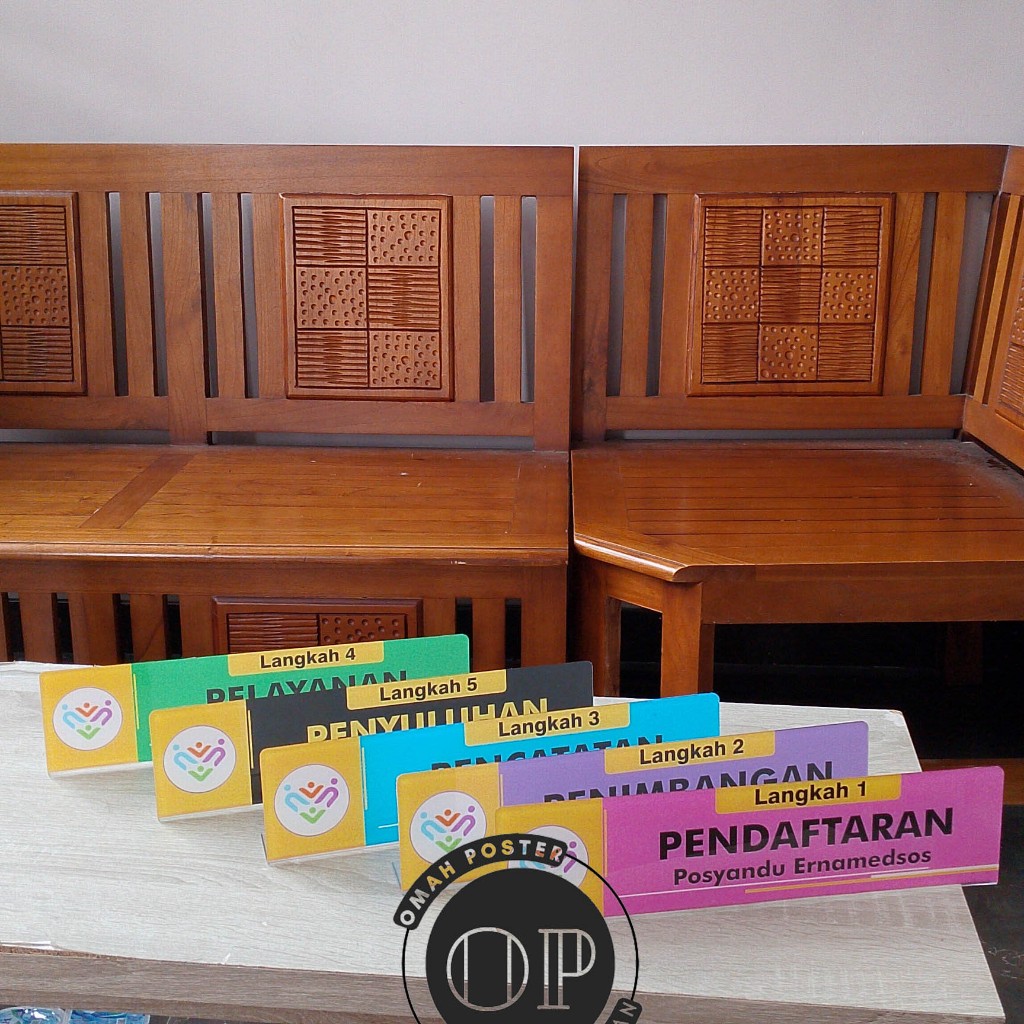 Custom Akrilik Papan Meja Posyandu - Urutan Pelayanan Posyandu - Kader Posyandu