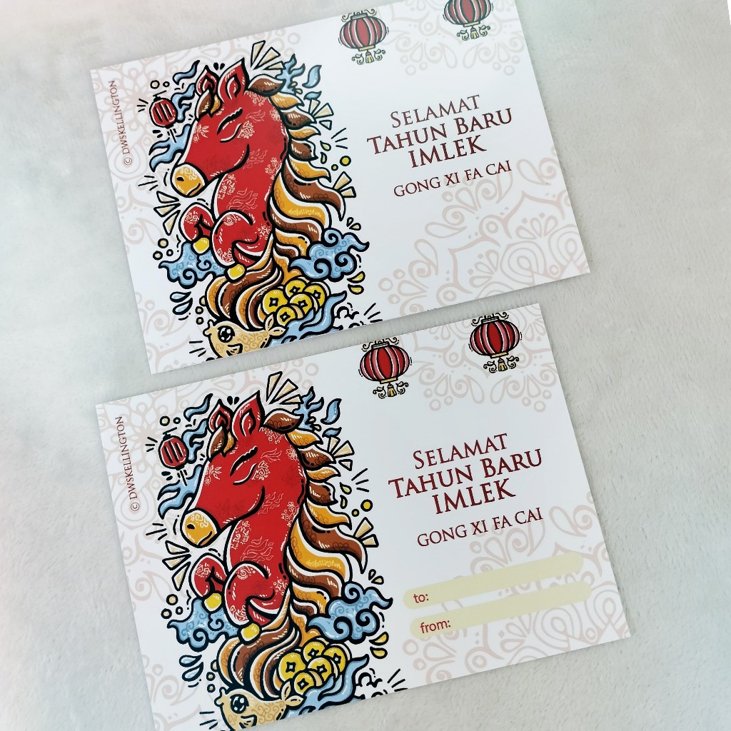 Kartu Ucapan Imlek Greeting Card Parsel Chinese New Year Sincia Hampers Sincia Ular Snake Lucu Unik 