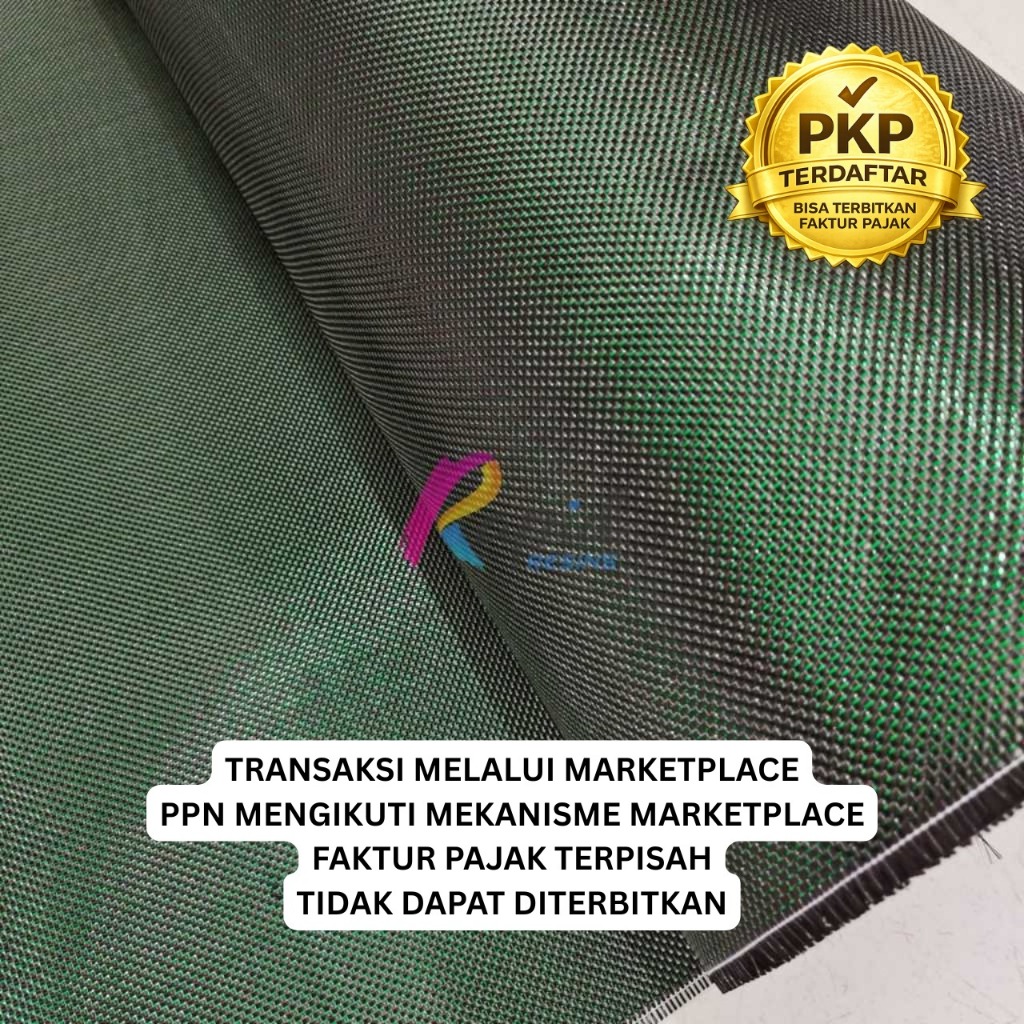 Serat Karbon Kevlar Fiber 3K Benang Hijau Green Metalik Plain
