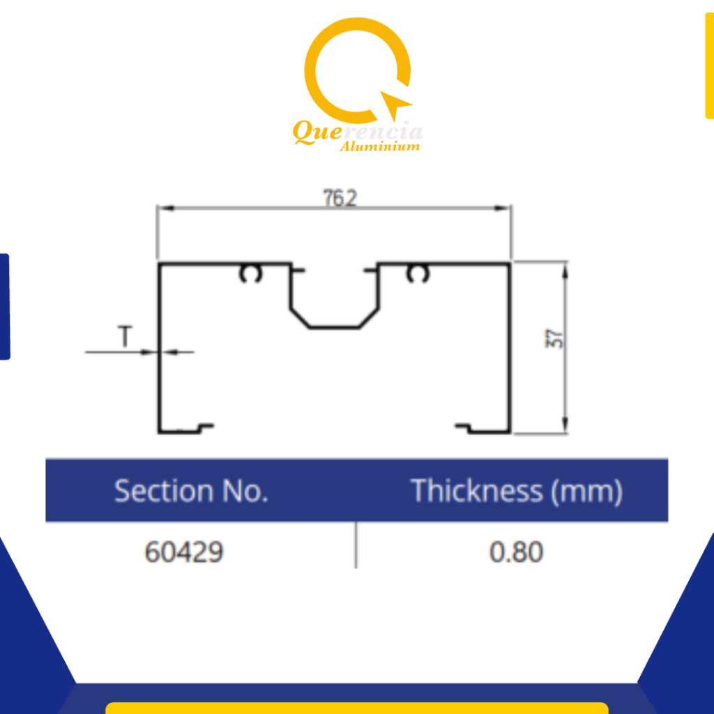 Dacon 60429 Aluminium Profile Kusen Bahan Pintu Jendela 3" | Aluminium Batangan 6 Meter | Bahan Bang
