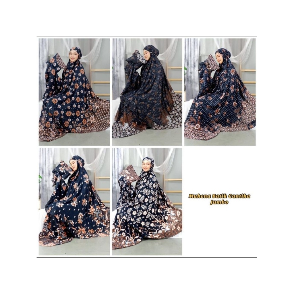 MUKENA BATIK CANTIKA DASAR HITAM