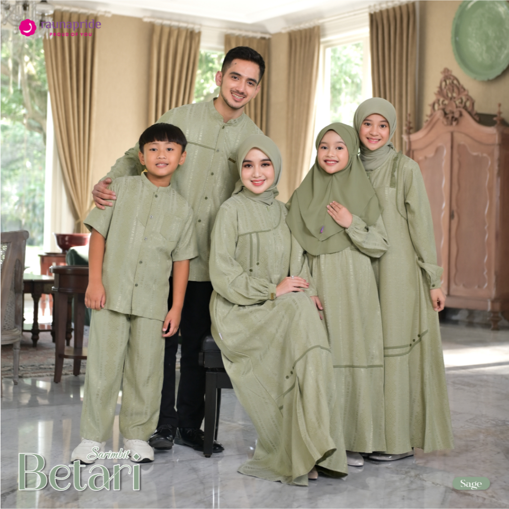 Sarimbit Betari Sage- Baju Couple Keluaraga Muslim- Rauna Pride