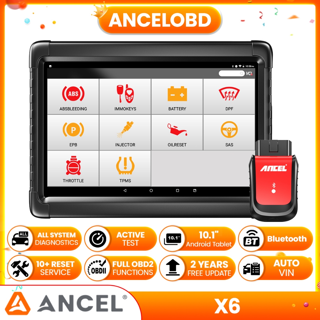 Ancel X6 OBD2 Car Scanner ABS Airbag Oil EPB BMS Reset OBD 2 Automotive Scanner Code Reader