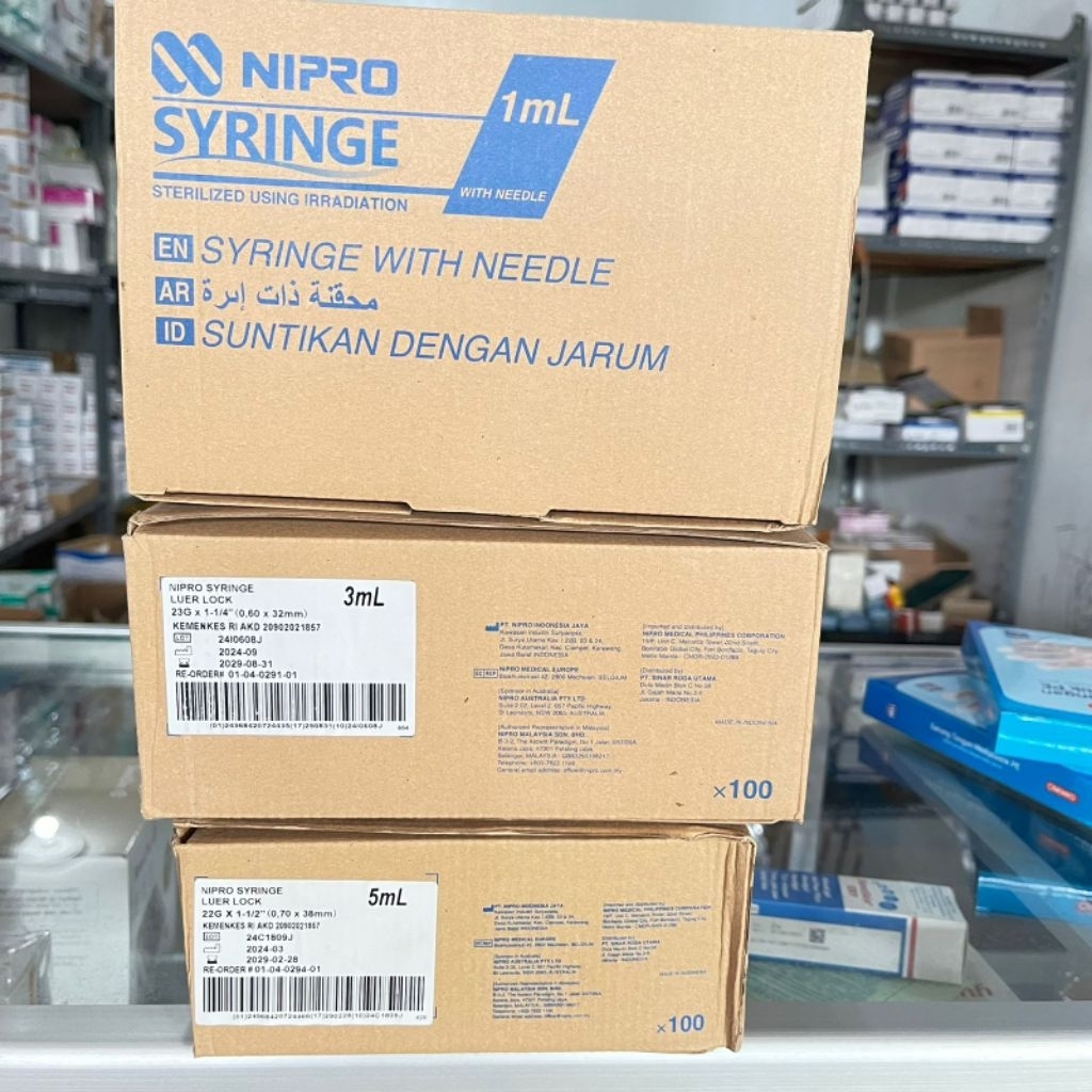 NIPRO 1ml,3ml,5ml isi 100pcs