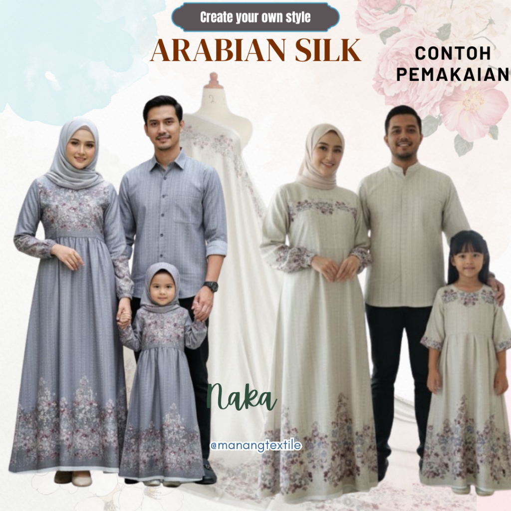 Kain Meteran Arabian Silk Motif Naka Banyak Warna hijab tren muslimah
