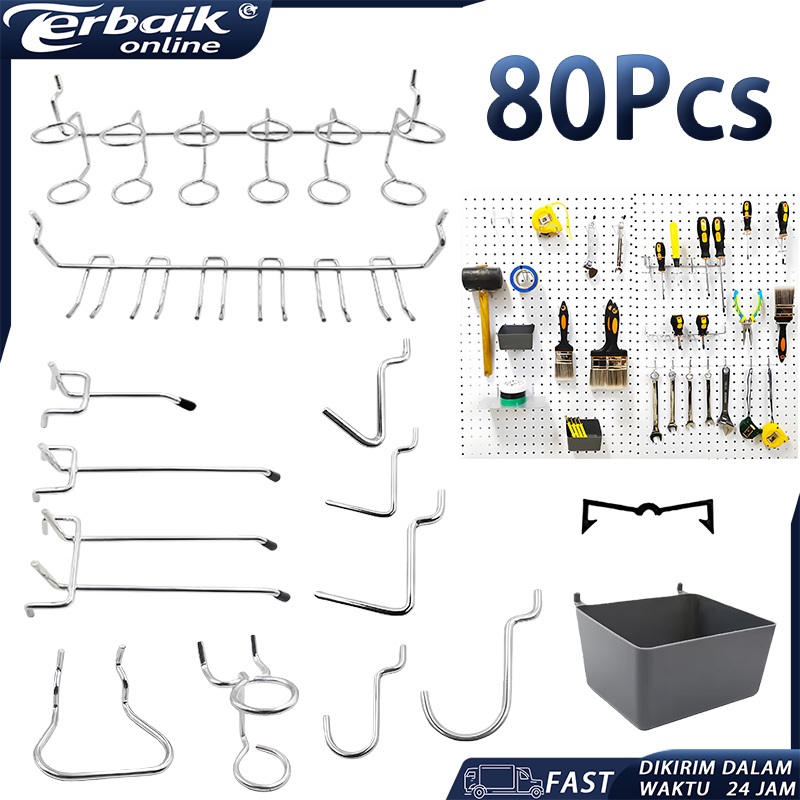 80pcs / Set Pegboard Hook Triangle Hook Ram Pengait Pegboard Gantungan Pegboard Cantolan Pegboard Ka