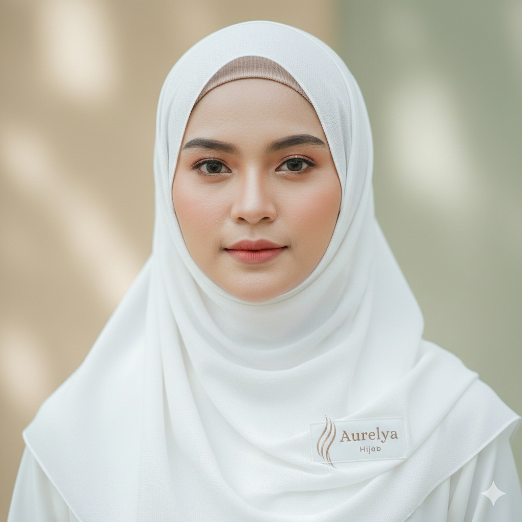 Aurelya Hijab - Hijab Pashmina Syar'i dan Modern - Putih