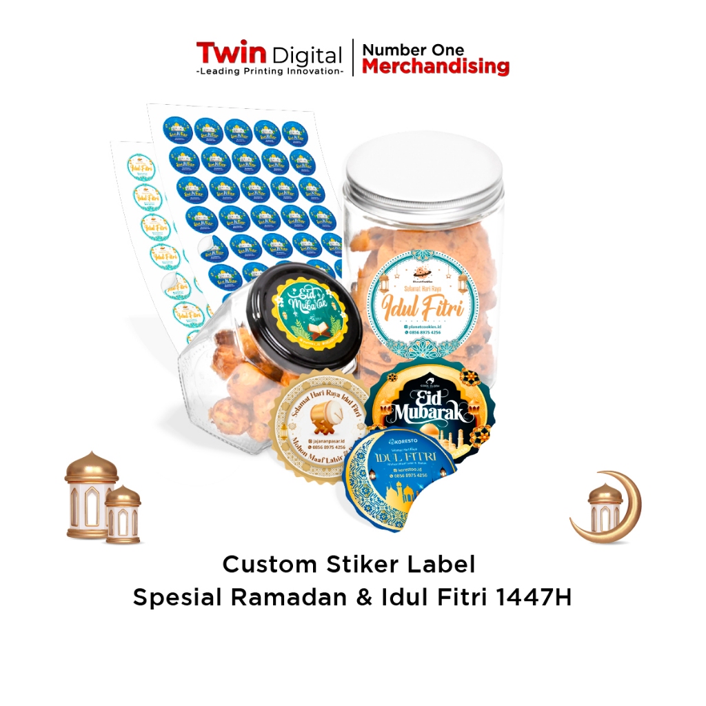 Twindigital Custom Sticker Label Toples Kue Stiker Kue Lebaran Usaha Kue Bulan Puasa - Cetak Stiker 