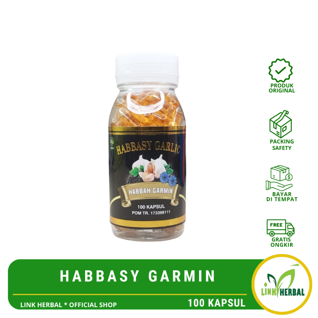 Habbasyi Garlic | Habbatussauda | Habbah Garmin isi 100 Kapsul | BPOM Habbatussauda Plus Garlic