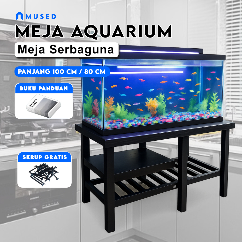 Amused Meja Aquarium Custom  Panjang 80 cm / 100 cm /   Meja Serbaguna / Meja Minimalis