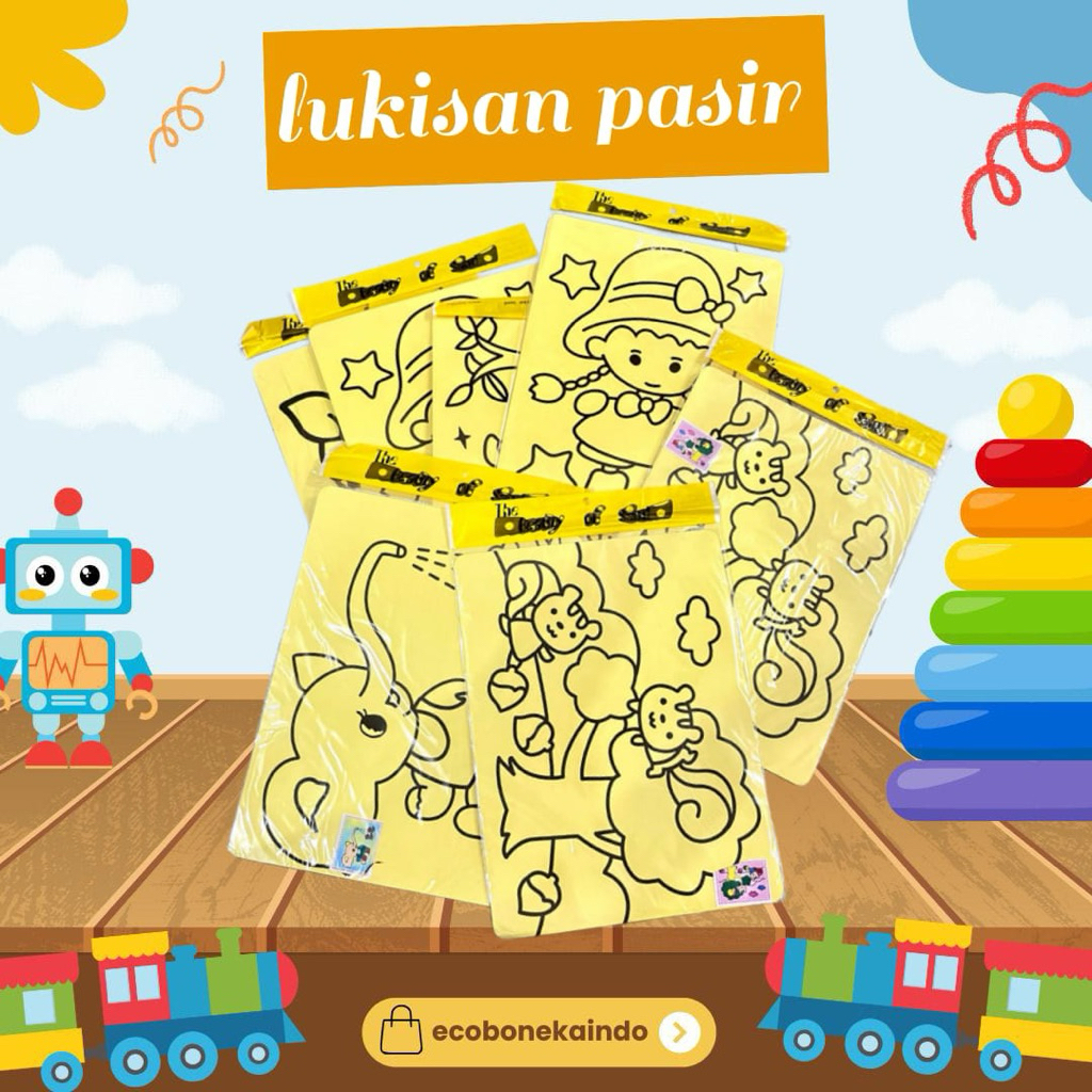 Kertas mewarnai per pcs melukis pasir ukuran besar mainan mewarnai pasir pasiran edukasi anak kertas