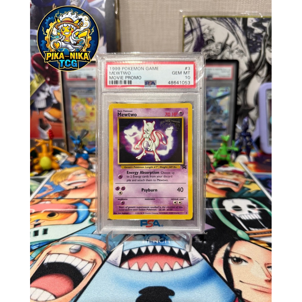 (SUPER RARE) eng 1999 mewtwo game promo WB psa 10 kartu pokemon tcg