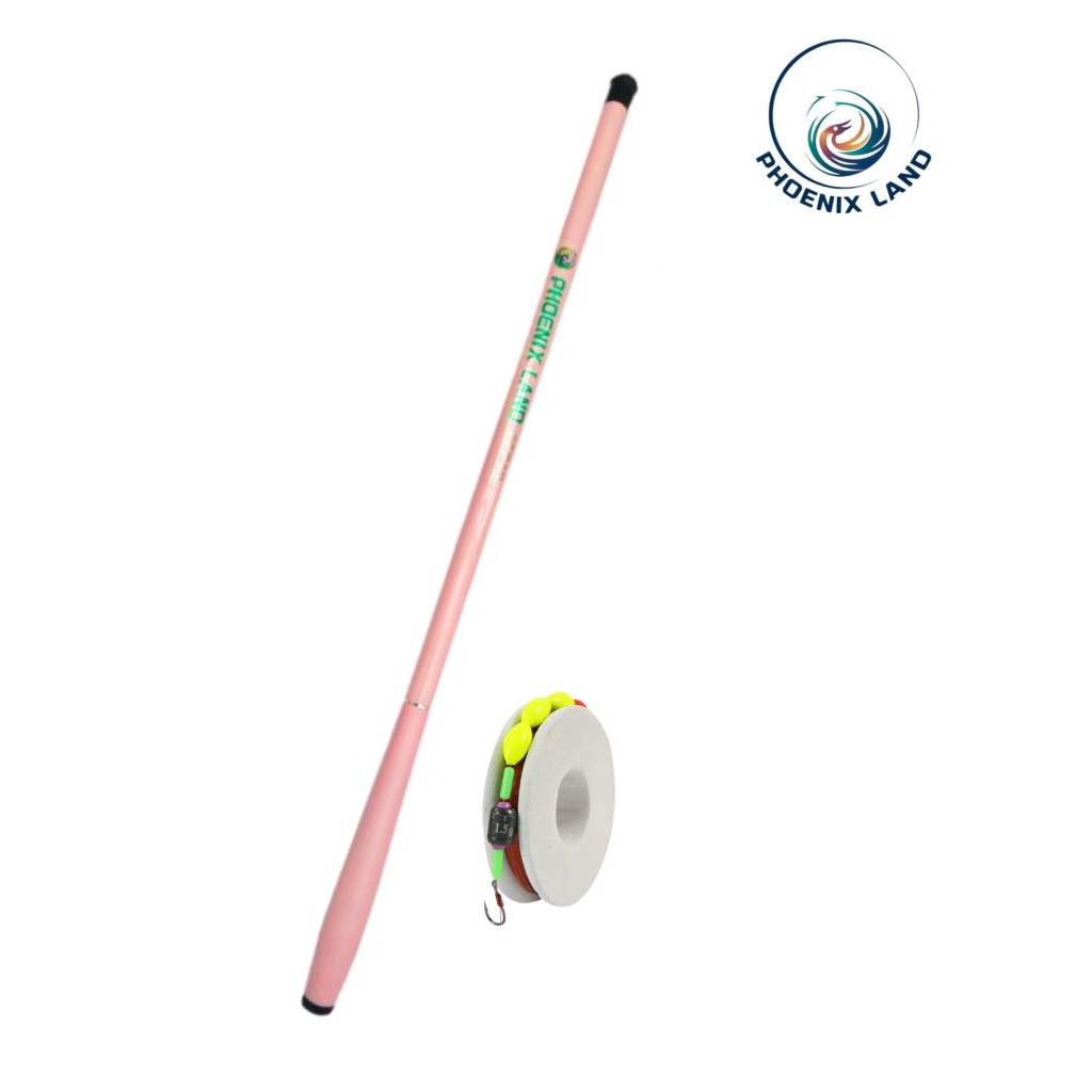 PHOENIX LAND Set Joran Tegek + Senar + Kail + Timah + Pelampung Ukuran 150 180 210 240 Bahan Fibergl