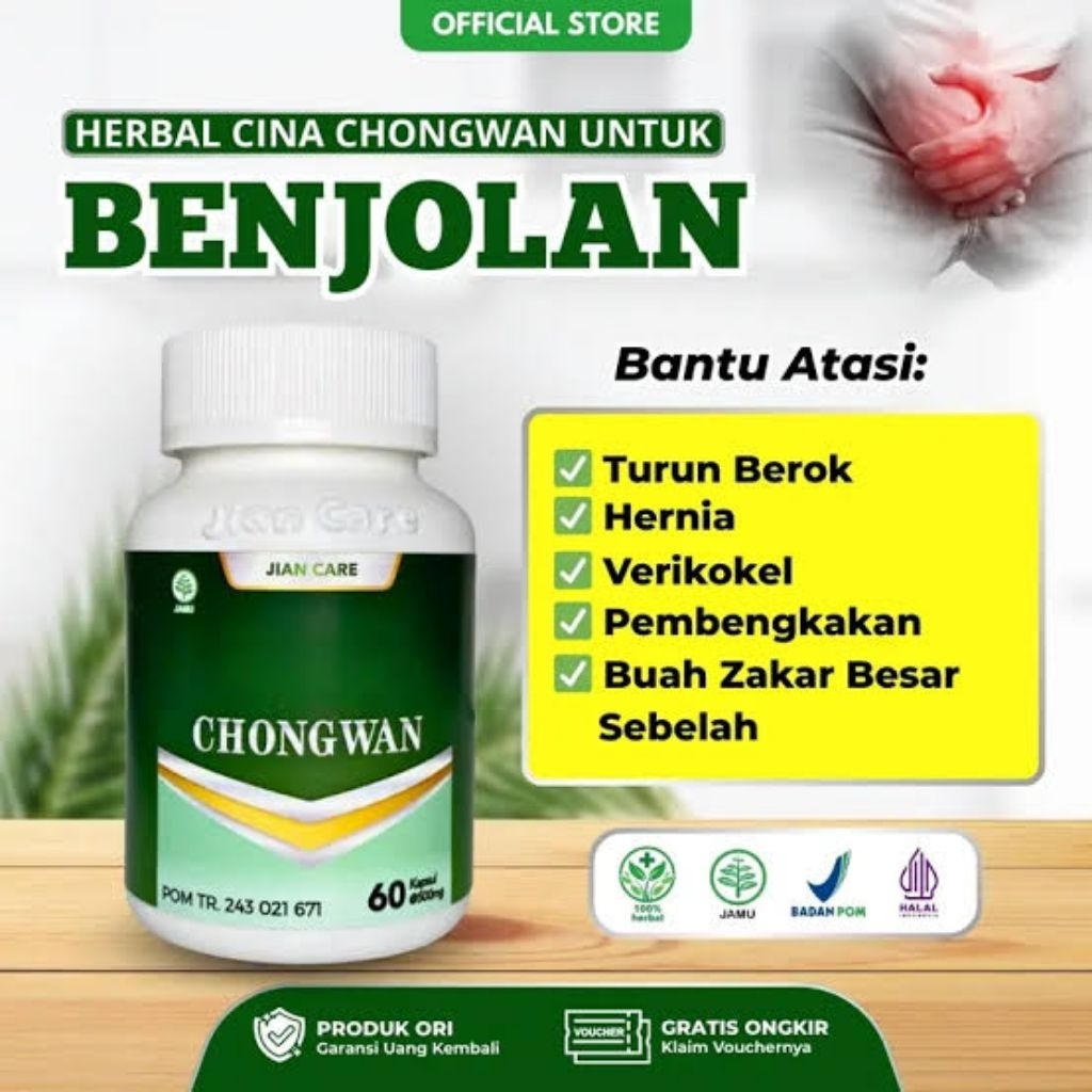 Jiancare Chongwan Obat Herbal Cina Bantu Ringankan Gejala Hernia Dan Varikokel Herbal BPOM