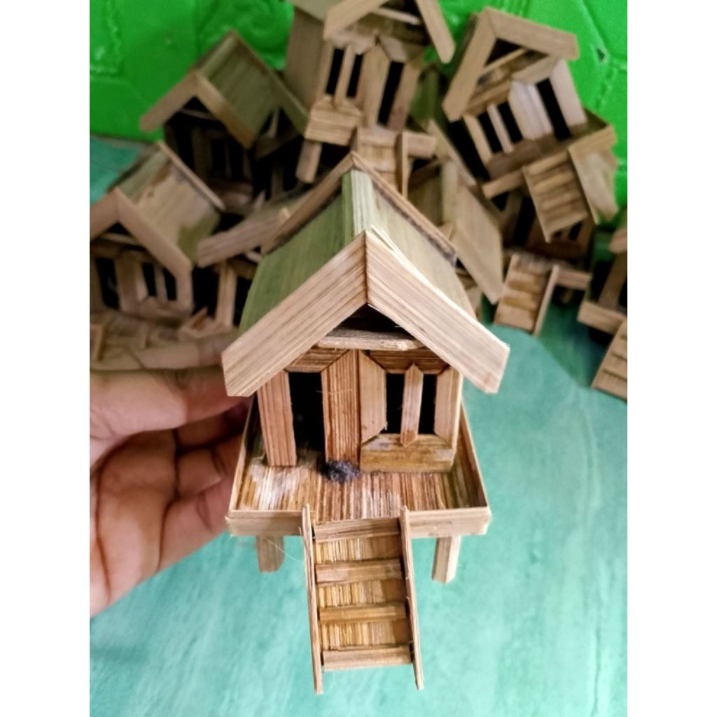 Miniatur Rumah Bambu Untuk Hiasan Aquascape/Aquarium