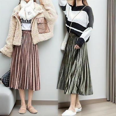 ROK PLISKET VELVET BLUDRU PENDEK 7/8 / ROK PLISKET BLUDRU IMPORT PREMIUM