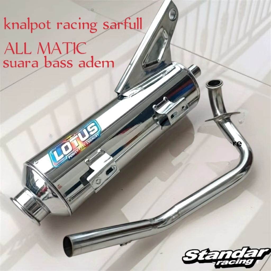 KNALPOT STANDAR RACING lotus full croom moncong kimhoci bass adem all matic beat/Vario/Mio/Scoopy/Ge