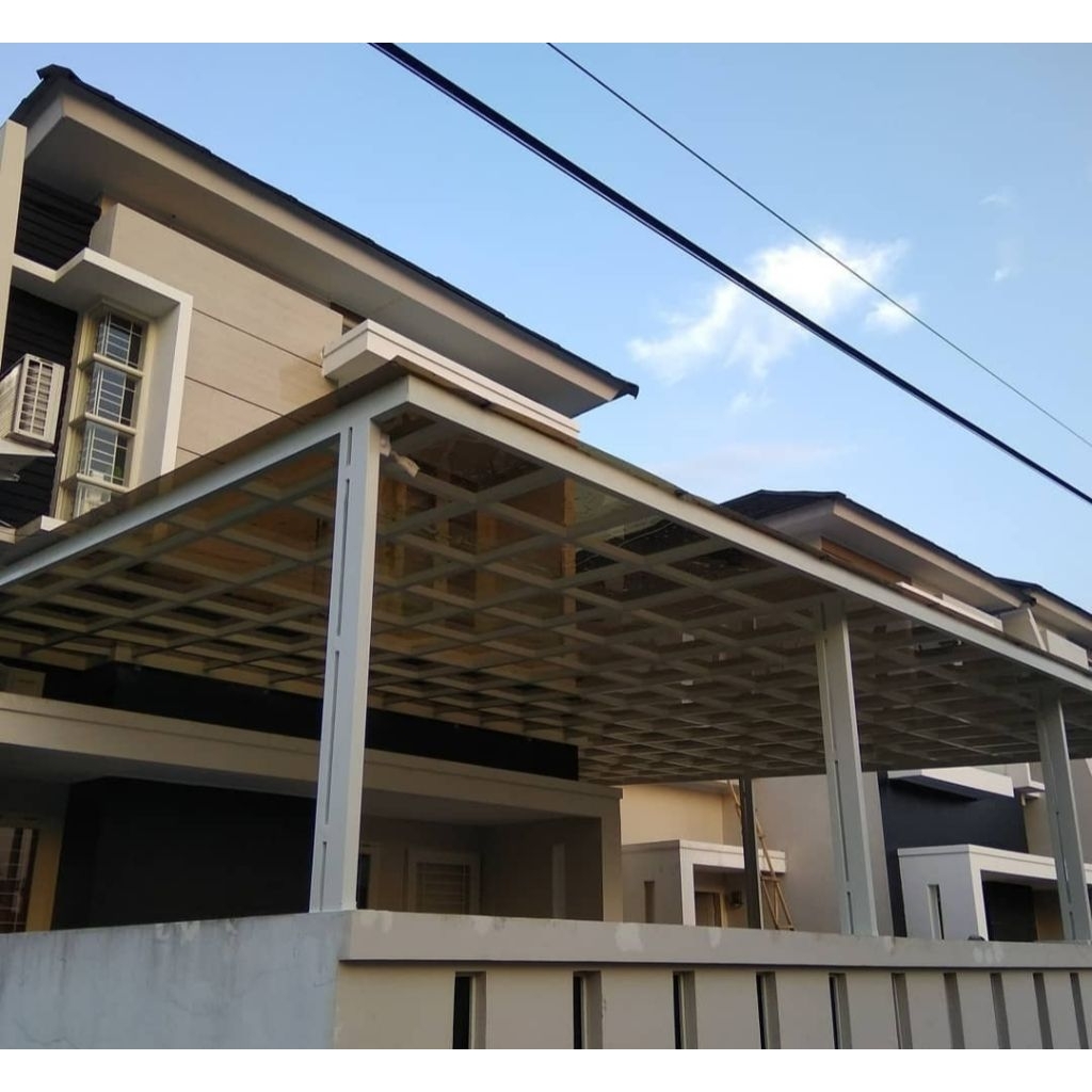 Kanopi Solarflat rangka holo galvanis / bajaringan