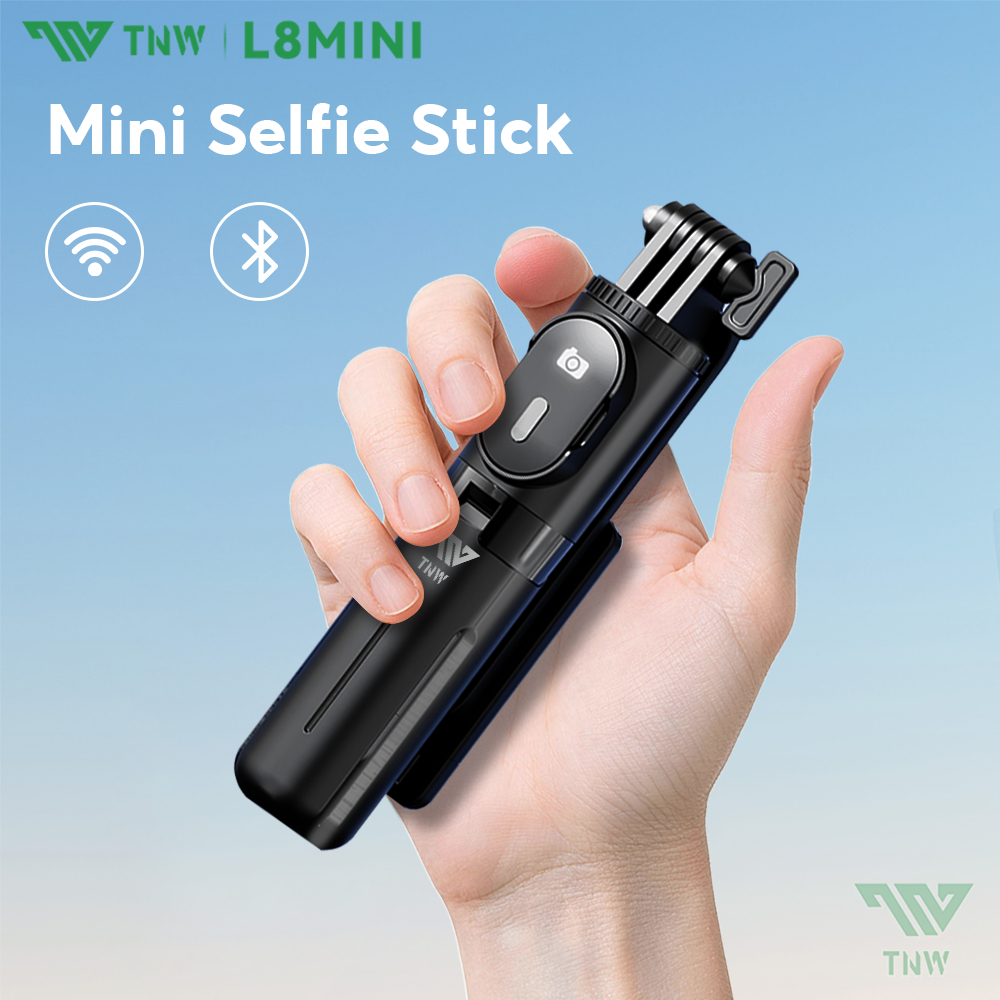 TNW L8mini Tongsis Bluetooth Tongsis Tripod Mini Selfie Stick Remote 3 in 1 Tongsis Portable LED Fil
