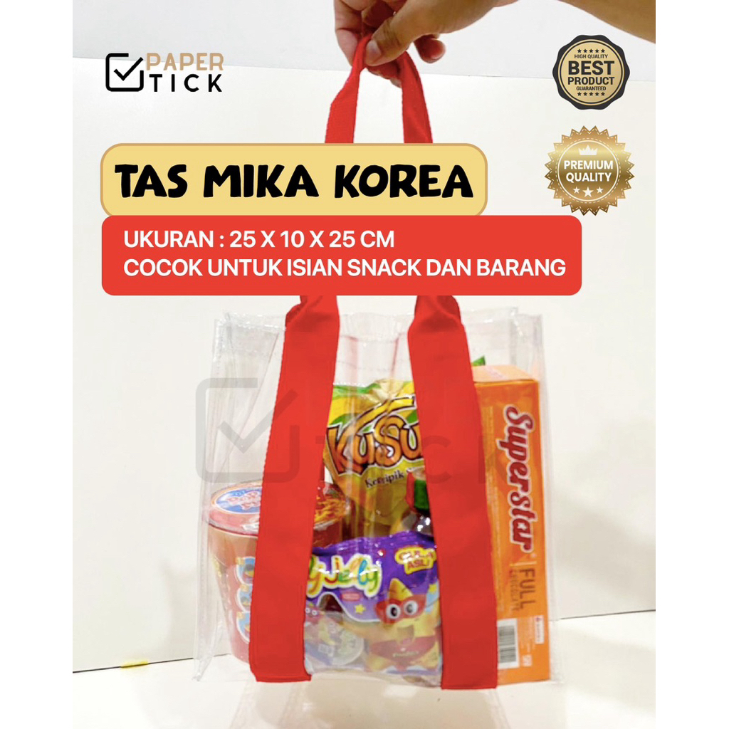 Tas Mika PVC Tebal / Tas Hampers / Tas Souvenir 25x10x25 CM