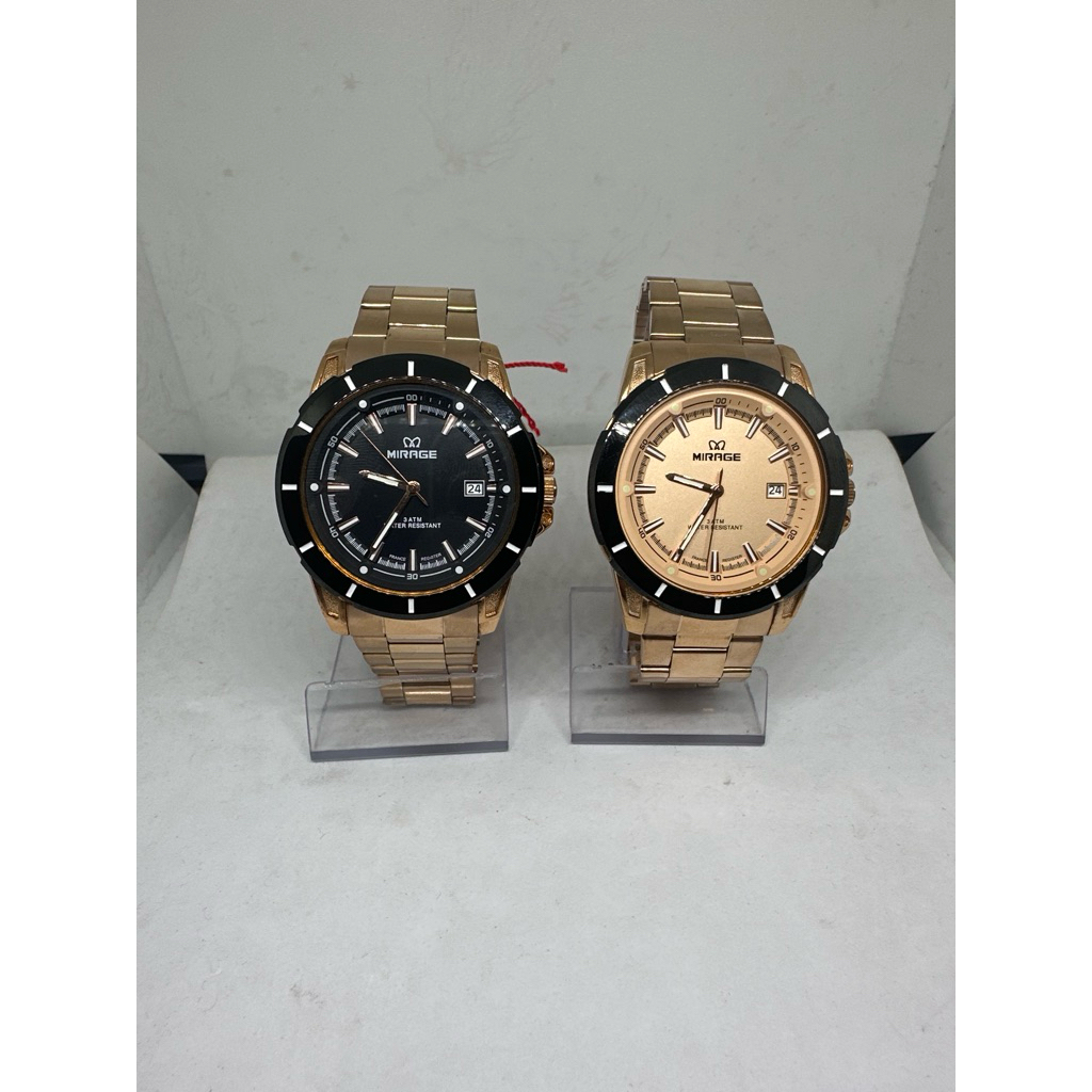Jam Tangan Mirage “8713BRP-M” Sport tali rantai warna Gold (Original)