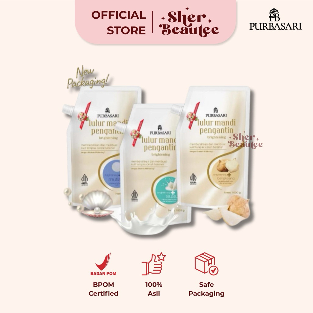 Purbasari Lulur Mandi Pengantin 500g |1000g - Lulur Pemutih Badan S2574