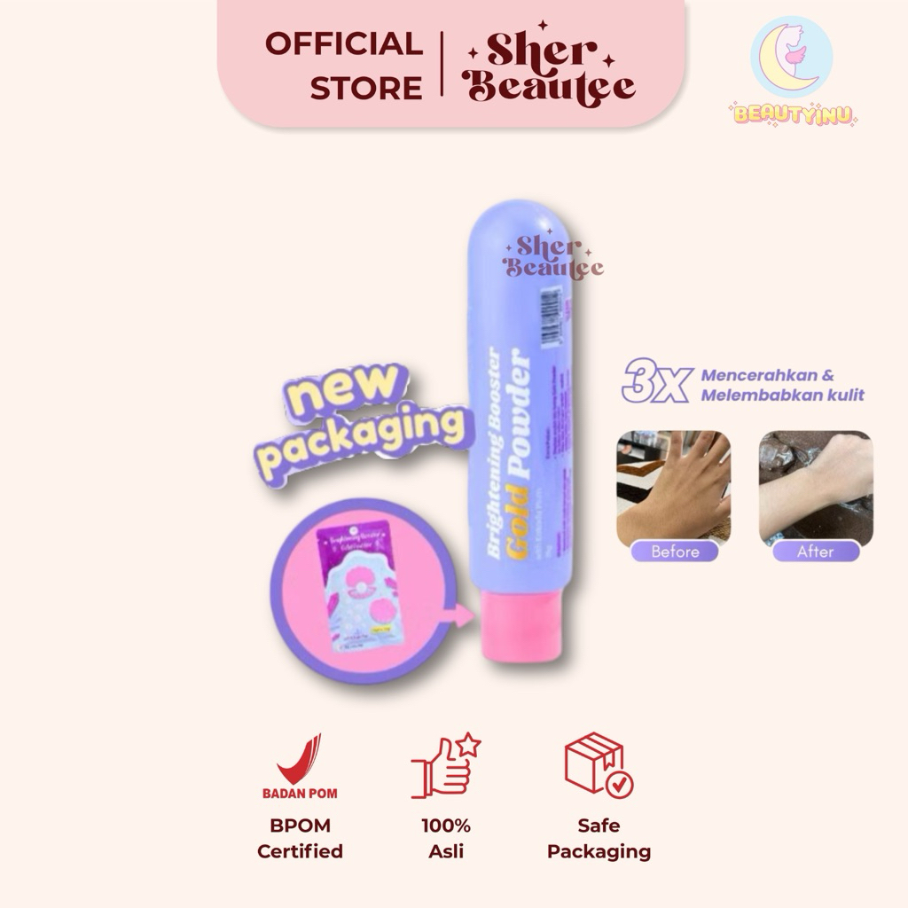 [READY STOCK] Beautyinu Brightening Booster Gold Powder Serbuk Pemutih Badan & Wajah 25 Gram