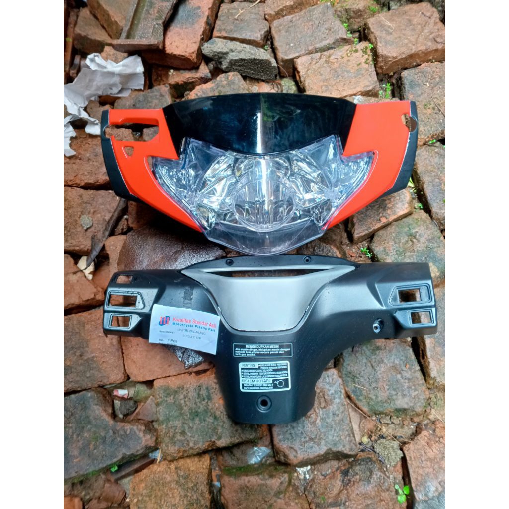 batok kepala depan Honda Supra x 125 lama merah hitam set reflektor Honda Supra x 125lama tahun 2005