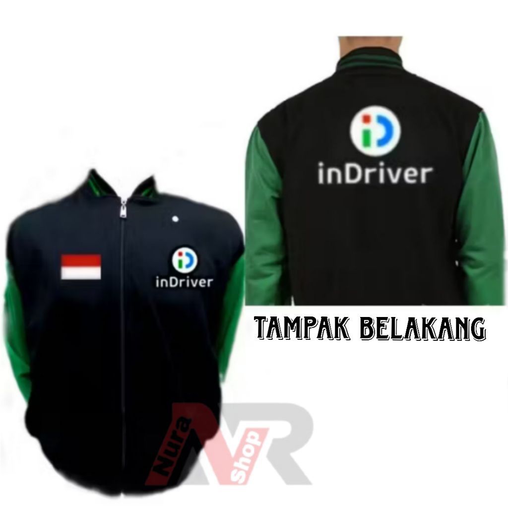 varsity hitam hijau driver indriver varsity baseball transfortasi online unisex
