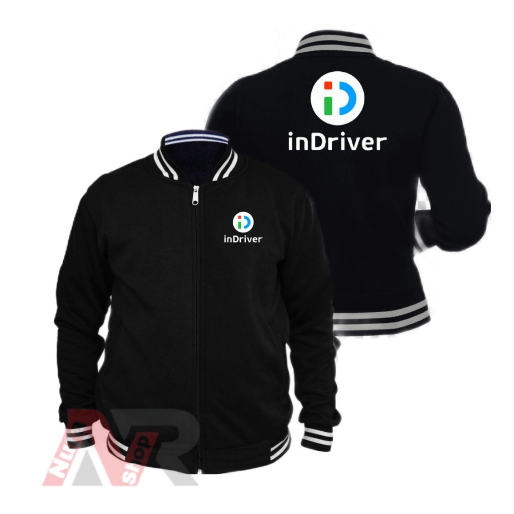 J4k3t varsity hitam baseball ziper logo indriver varsity baseball transfortasi online indriver Indon