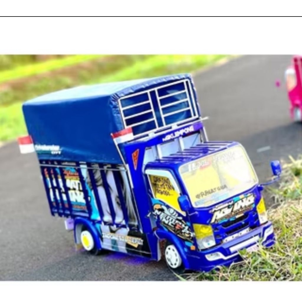 PROMO MURAH MINIATUR TRUK OLENG KAYU TRIPLEK BREWOG BREWOK  FULL LAMPU KELIP MURAH GROSIR MAINAN min