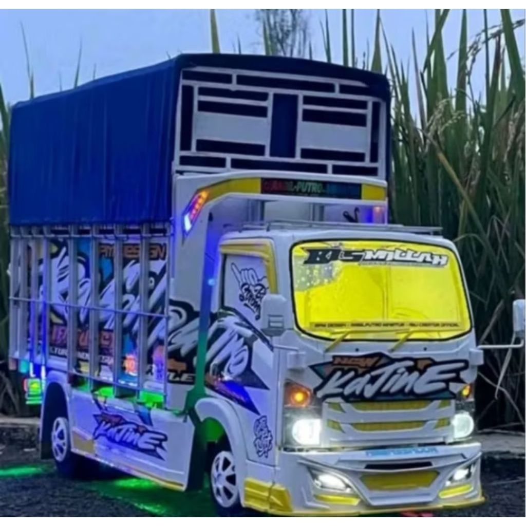 PROMO MURAH MINIATUR TRUK OLENG KAYU TRIPLEK BREWOG BREWOK  FULL LAMPU KELIP MURAH GROSIR MAINAN min