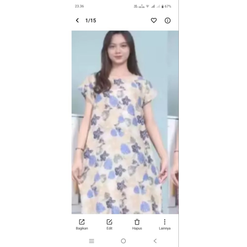 Daster motif bunga sakura