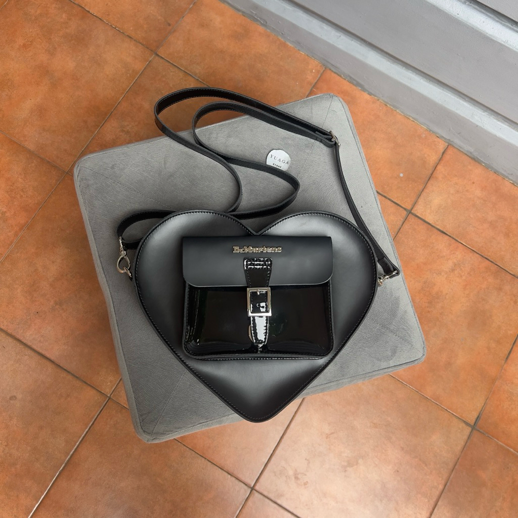 Dr. martens Leather  Heart Shaped Bag in Black