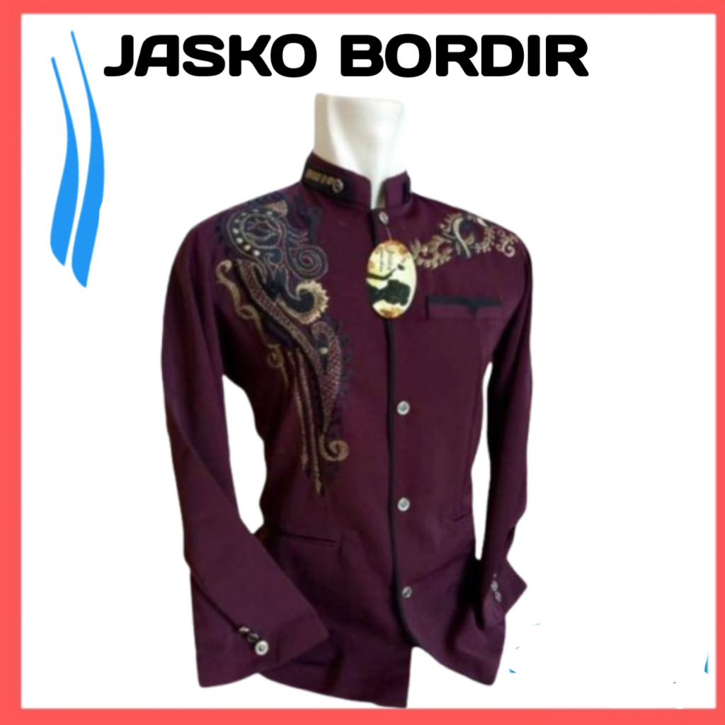 BAJU JASKO JAS KOKO BORDIR PRIA LENGAN PANJANG