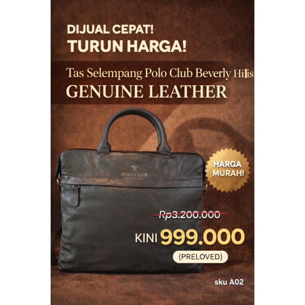 Tas Kulit Asli POLO Club Beverly Hills | Harga Turun | Preloved