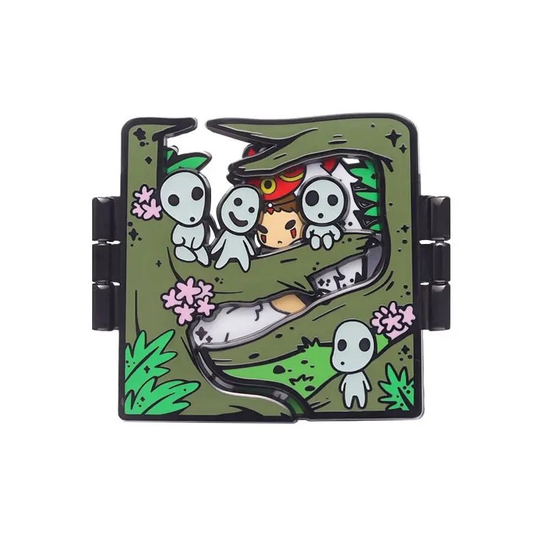 Studio Ghibli Princess Mononoke Kodama Locket Enamel Pin Bros Jepang Unofficial Fan Merch